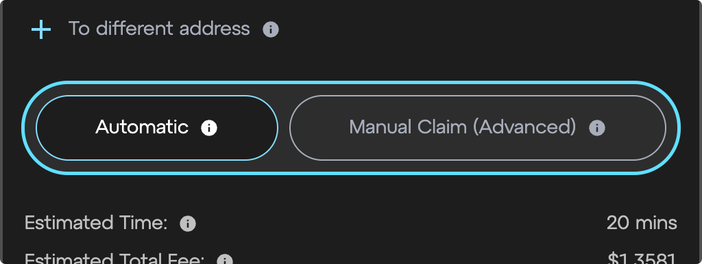 Linea Bridge select claim method