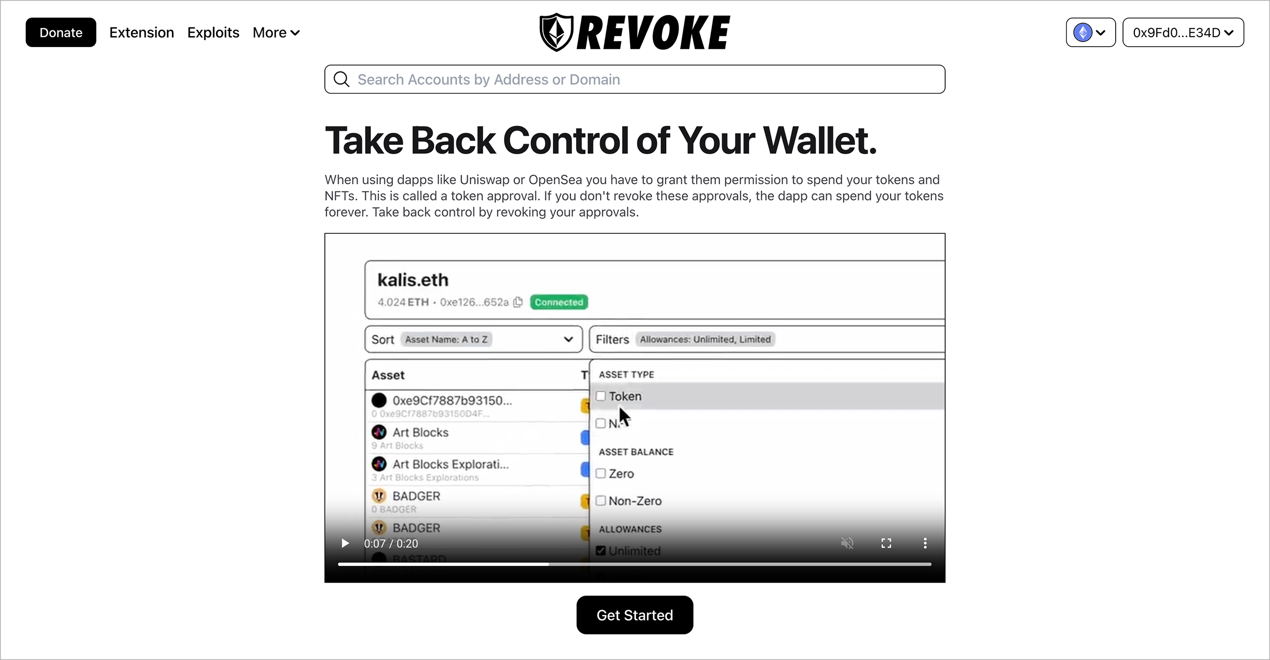 revoke cash UI