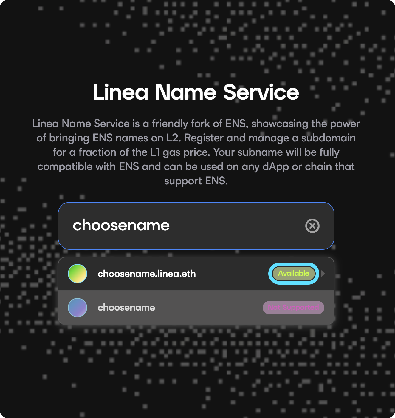 Linea ENS search name