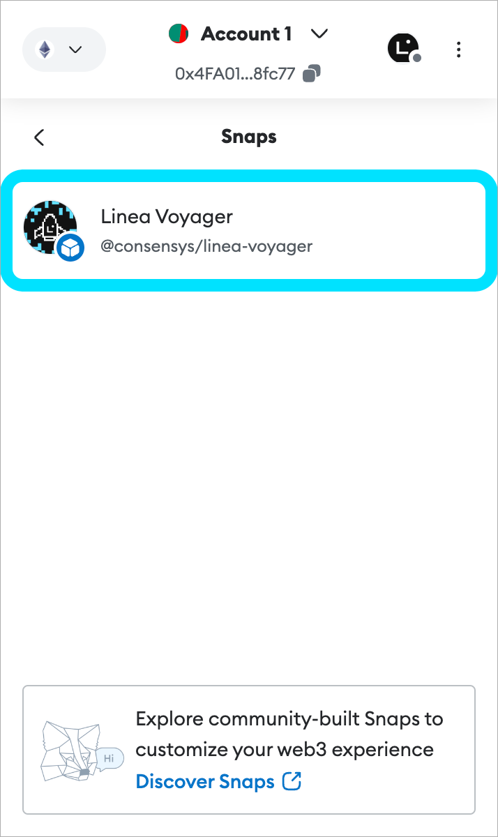 MetaMask Linea Voyager Snap